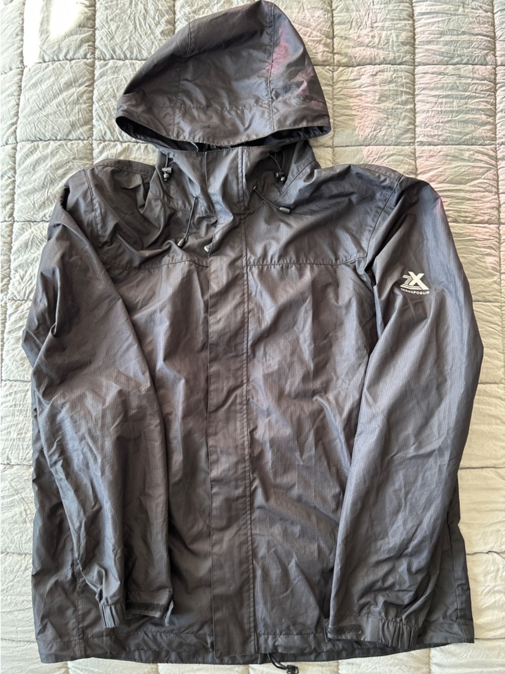 Zeroxposur black lightweight men’s windbreaker jacket